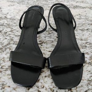 ZARA BLACK STRAPPY HEELED SANDALS. Size 6.5.